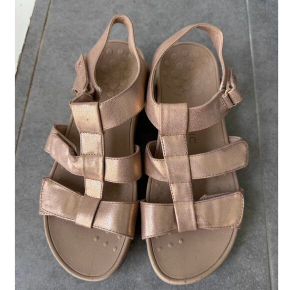 Vionic Rose Gold Orthotic Sandals Size 10 | Adjustable Straps | Comfort Wedge - Picture 1 of 5